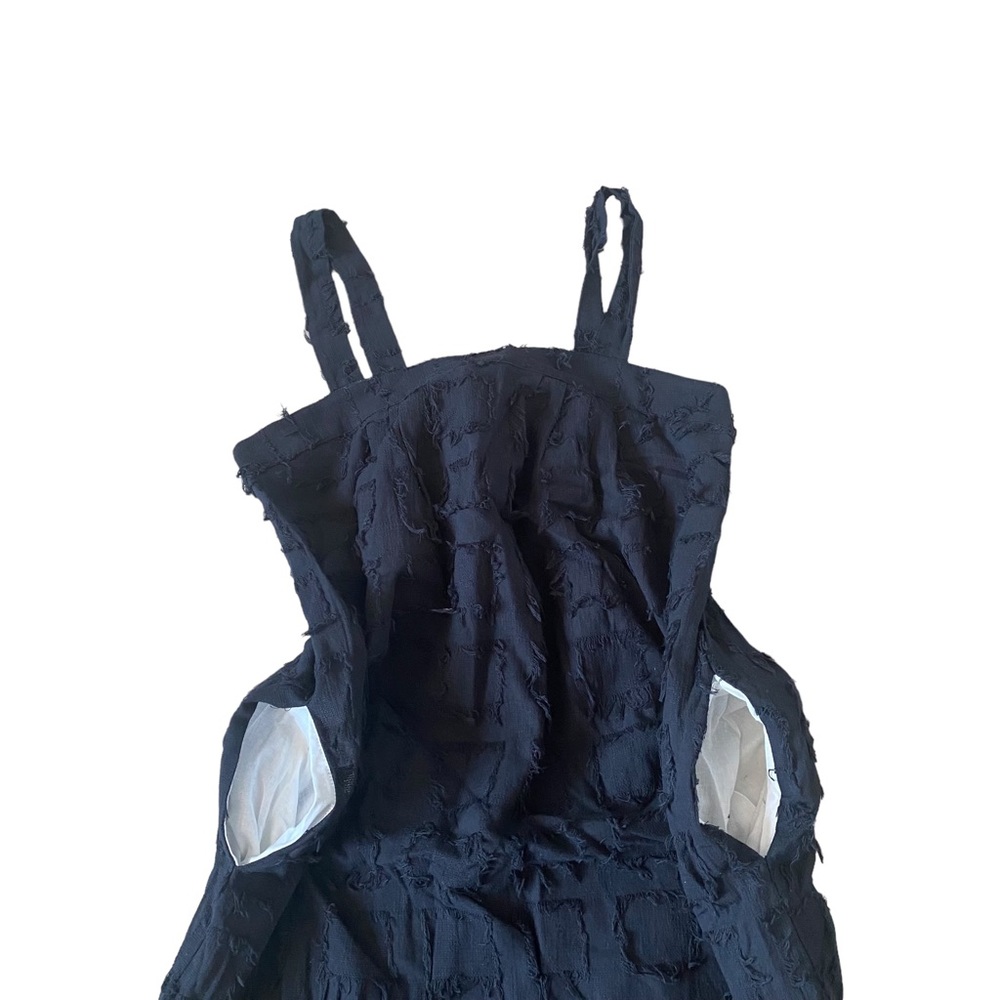 NWT CLC By Corey Lynn Calter Maryl Black Fringe Eyelet Sun Dress Pockets Small - Picture 9 of 11